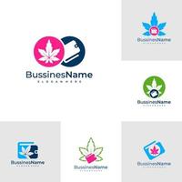 einstellen von Geldbörsen Cannabis Logo Vektor Vorlage. kreativ Cannabis Logo Design Konzepte