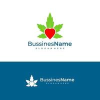 Liebe Cannabis Logo Vektor Vorlage. kreativ Cannabis Logo Design Konzepte