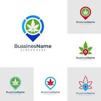 einstellen von Punkt Cannabis Logo Vektor Vorlage. kreativ Cannabis Logo Design Konzepte