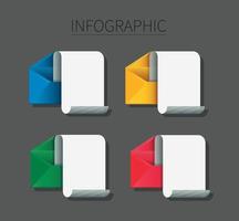 uppsättning kuvert med anteckningsblock infographic. e-postmeddelande koncept. vektor illustration