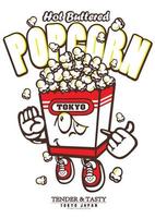 typografi t-shirt design popcorn vektor