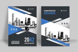 Stadt Hintergrund Business Book Cover Design-Vorlage vektor