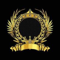 Luxus Emblem Gradient Gold Krone Logo Vektor