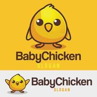 modern enkel minimalistisk bebis kyckling maskot logotyp design vektor med modern illustration begrepp stil för bricka, emblem och tshirt utskrift. modern kycklingar tecknad serie logotyp mall isolerat på bakgrund