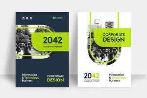 Stadt Hintergrund Business Book Cover Design-Vorlage vektor