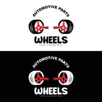 däck hjul logotyp, bil- delar vektor, underhåll verkstad design, garage, bil, fordon, modern enkel hjul ikon vektor