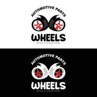 Reifenrad-Logo, Autoteile-Vektor, Wartungswerkstatt-Design, Garage, Automobil, Fahrzeug, modernes einfaches Rad-Symbol vektor