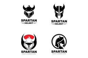 spartanisches Logo, Vektorwikinger, Barbar, Kriegshelmdesign, Produktmarkenillustration vektor