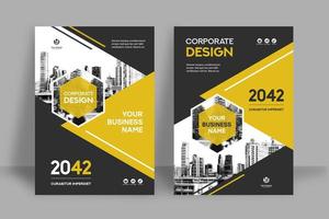 Stadt Hintergrund Business Book Cover Design-Vorlage vektor