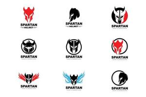 spartanisches Logo, Vektorwikinger, Barbar, Kriegshelmdesign, Produktmarkenillustration vektor