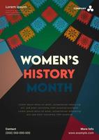 kvinnor historia månad. kvinnor dag firande affisch design på Mars 8:a. vektor