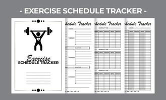 tryckbar kdp övning schema tracker bok vektor design mall
