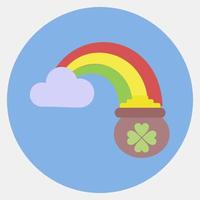 ikon st Patricks regnbåge. st. Patricks dag firande element. ikoner i Färg para stil. Bra för grafik, affischer, logotyp, fest dekoration, hälsning kort, etc. vektor