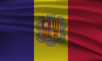 Flagge von Andorra, mit ein wellig bewirken fällig zu das Wind. vektor
