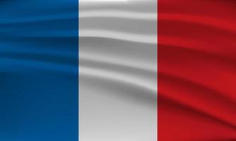 Flagge von Frankreich, mit ein wellig bewirken fällig zu das Wind. vektor