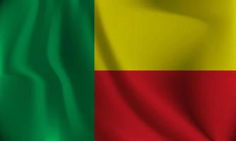Flagge von Benin, mit ein wellig bewirken fällig zu das Wind. vektor