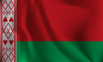 flagga av belarus, med en vågig effekt på grund av till de vind. vektor
