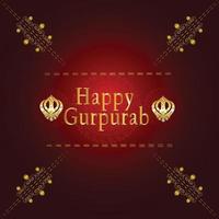 kreativer Hintergrund mit Sikh-Symbol ek onkar glücklich Gurpurab vektor