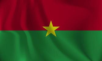 flagga av Burkina faso, med en vågig effekt på grund av till de vind. vektor