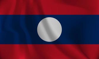flagga av laos, med en vågig effekt på grund av till de vind. vektor