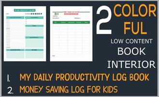 min dagligen produktivitet logga bok pengar sparande loggbok vektor
