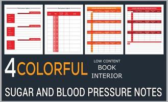 socker och blod tryck anteckningar vektor