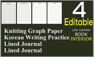 Stricken Graph Papier Koreanisch Schreiben trainieren Papier gefüttert Tagebuch vektor