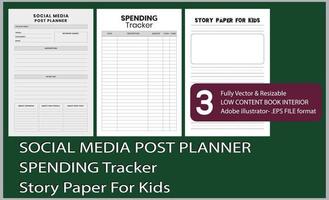 Sozial Medien Post Planer Ausgaben Tracker Geschichte Papier zum Kinder vektor