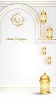 Arabisch islamisch elegant Weiß und golden Luxus Hintergrund vektor