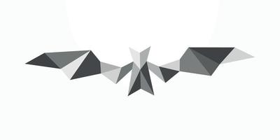 Fledermaus polygonales abstraktes Emblem. geometrische Vektorfledermausillustration lokalisiert auf weißem Hintergrund. vektor