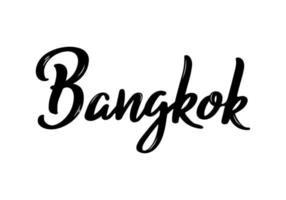 Bangkok Handschrift Kalligraphie. handgezeichnete Pinselkalligraphie. Stadtbeschriftungsdesign. vektor