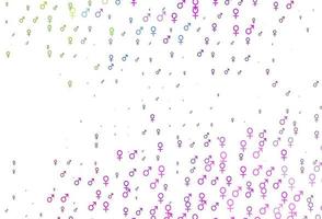 ljus flerfärgad, regnbåge vektor bakgrund med kön tecken.