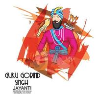 Vektor-Illustration eines Hintergrunds für glückliches Guru-Gobind-Singh-Jayanti-Festival für Sikh-Feier. vektor