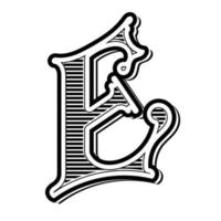 e Alphabet Initiale viktorianisch Stil Zeichnung mit Vektor Adobe Illustrator Kunstwerk