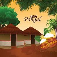 glad pongal indisk festival fest vektor