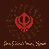 vektor illustration av en bakgrund för glad guru gobind singh jayanti festival för sikh firande.