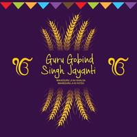 Vektor-Illustration eines Hintergrunds für glückliches Guru-Gobind-Singh-Jayanti-Festival für Sikh-Feier. vektor