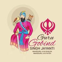 vektor illustration av en bakgrund för glad guru gobind singh jayanti festival för sikh firande.