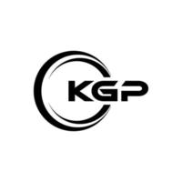 kgp brev logotyp design i illustration. vektor logotyp, kalligrafi mönster för logotyp, affisch, inbjudan, etc.