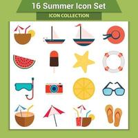 Sommerurlaub Icon Set vektor