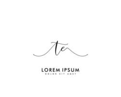 första te feminin logotyp skönhet monogram och elegant logotyp design, handstil logotyp av första signatur, bröllop, mode, blommig och botanisk med kreativ mall vektor