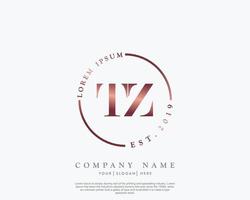 Initiale tz feminin Logo Schönheit Monogramm und elegant Logo Design, Handschrift Logo von Initiale Unterschrift, Hochzeit, Mode, Blumen- und botanisch mit kreativ Vorlage vektor