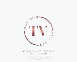 första TV feminin logotyp skönhet monogram och elegant logotyp design, handstil logotyp av första signatur, bröllop, mode, blommig och botanisk med kreativ mall vektor