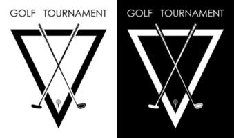 symbol, emblem av golf klubb för konkurrens. golfspelare sporter Utrustning. aktiva livsstil. vektor