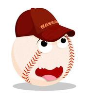 sporter fläkt baseboll boll i baseboll keps. sporter karaktär. vektor