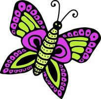 Vektor Illustration von ein hell Schmetterling auf ein Weiß Hintergrund, Vektor Schmetterling, Logo Idee, Färbung Bücher, Zeitschriften, Drucken auf Kleidung, Werbung. schön Schmetterling Illustration.