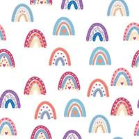 regenbogennahtloses muster in pastellfarben. handgezeichnete illustration des skandinavischen babys für textilien und neugeborene kleidung. vektor