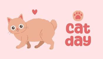 värld katt dag begrepp. katt dag i Ryssland. Semester begrepp. mall för bakgrund, webb baner, kort, affisch vektor