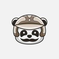Panda Kopf Helm Logo Farbe vektor