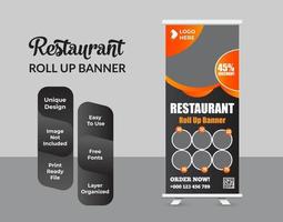 mat och restaurang rulla upp banner formgivningsmall vektor
